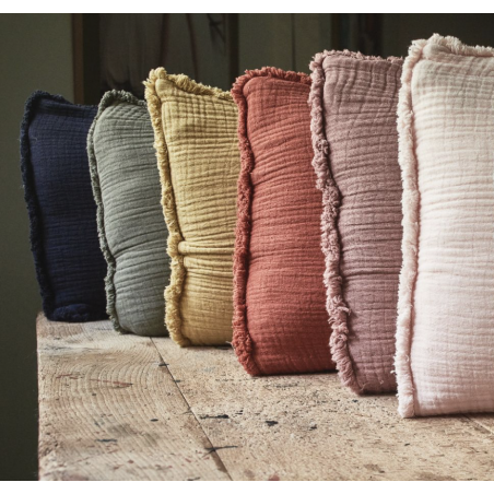 Coussin 100 % naturel - brodé